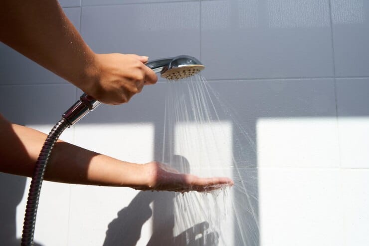 cleaning the shower